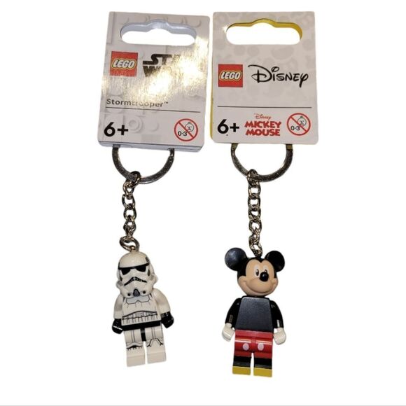 LEGO Star Wars Stormtrooper & Mickey Mouse Minifigure Keychain Mini Figure New - Picture 1 of 6